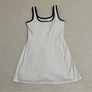 Fabletics White Dress with Navy Trim